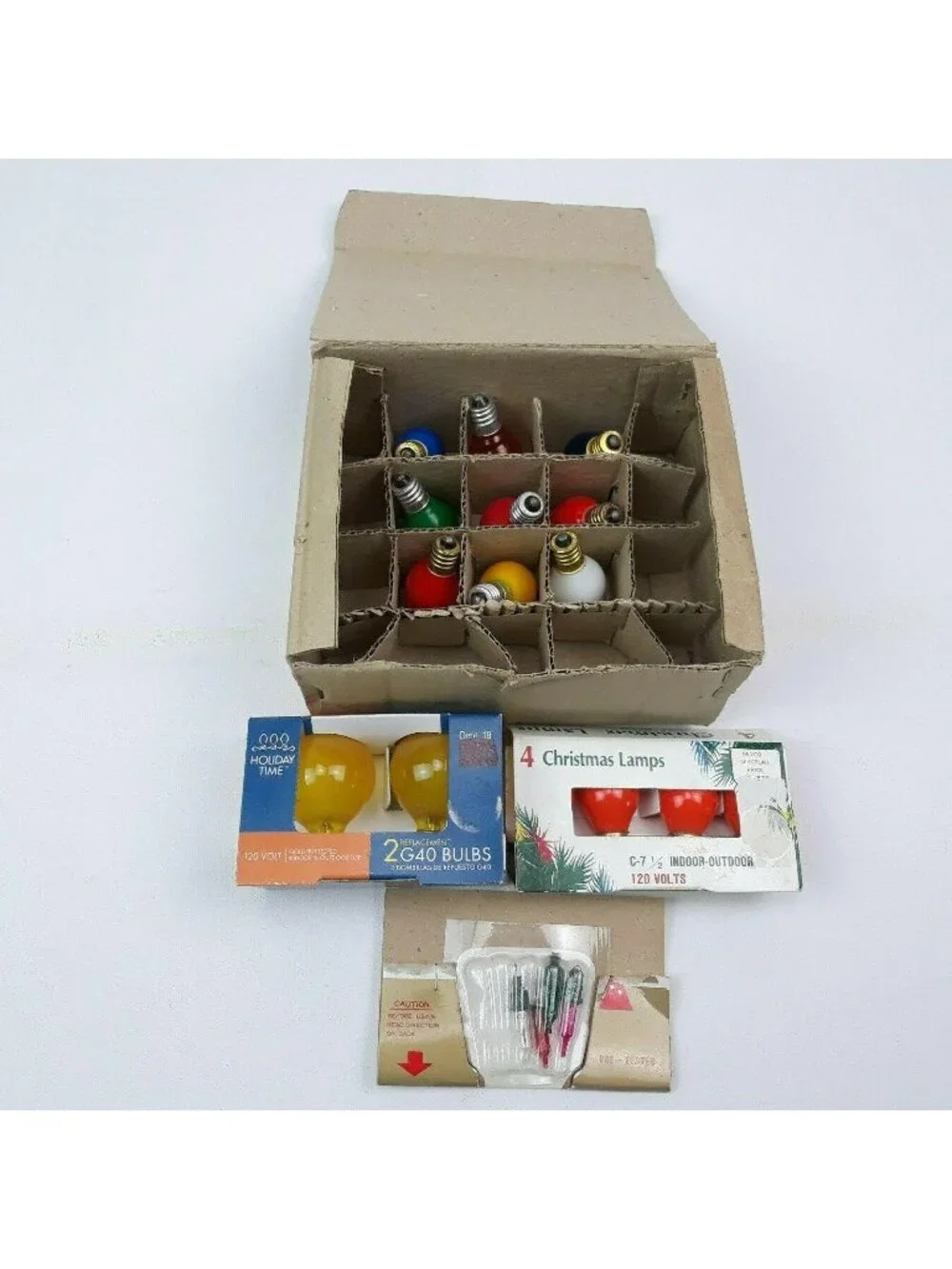 Vtg Christmas Light Lot Replacement Lamp String C7 C9 G40 Indoor Outdoor 120V